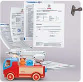 YCFUN Toy Wodden Car Fire Truck Set, STEM Fire Engine Vehicle Playsets Toys for Boys Kids Toddler Ages 3 4 5 6 7 8 Year Olds